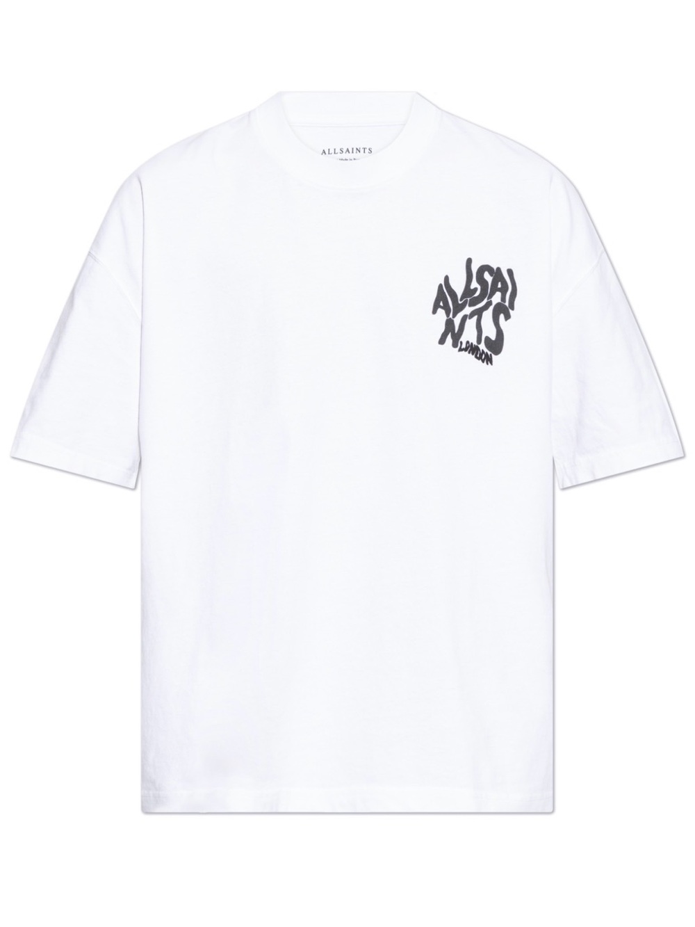 AllSaints White T-Shirt with Black Chest Logo